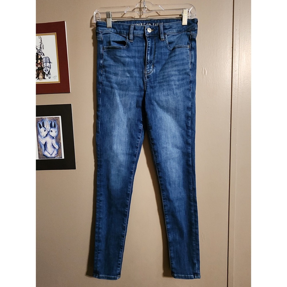 American Eagle Super Hi-Rise Jegging Next Level Stretch 4 Regular Blue